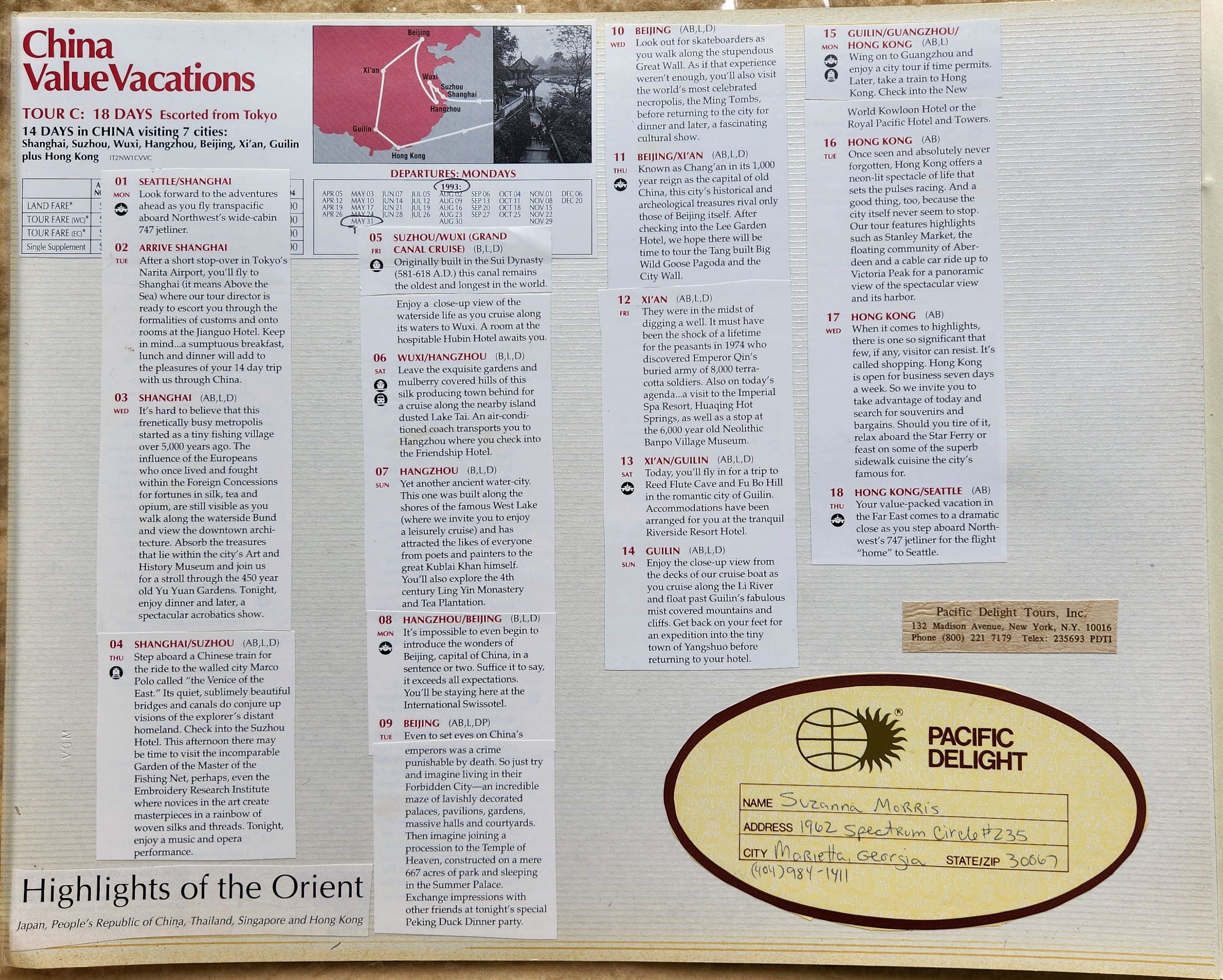 1993 Suzanna Travels to Asia